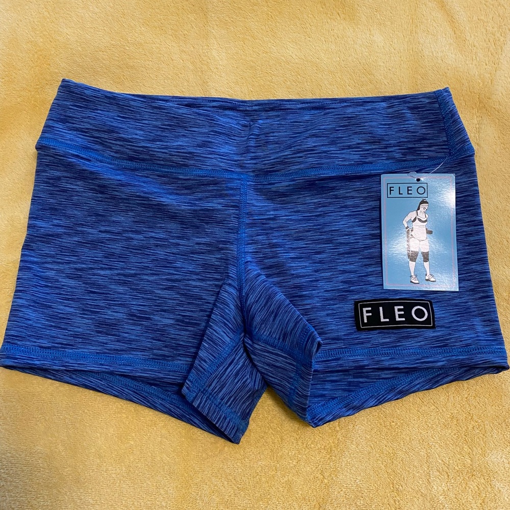 Fleo Blue Athletic Compression Shorts
